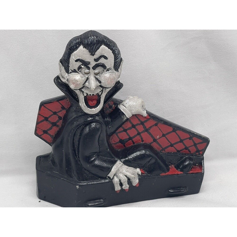 Vintage 90’s Halloween Vampire Figure Red Black Ceramic 5” RARE